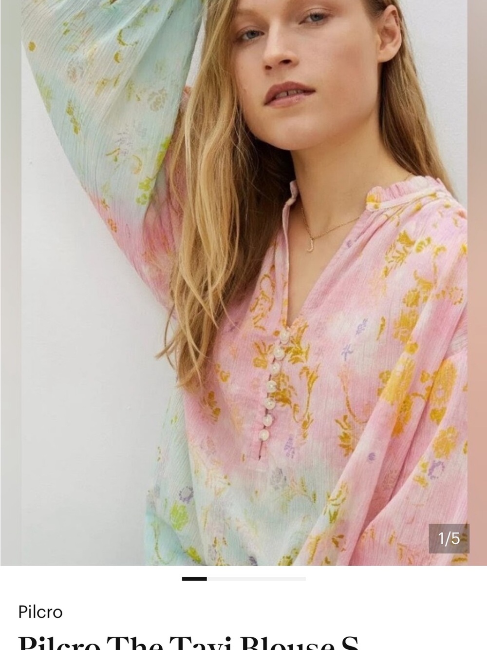 Anthropologie White Peasant Tunic with Orange & Coral Floral Embroidery